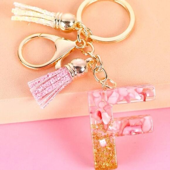 3/$25❗️Boho Letter “F” Charm keychain - Picture 1 of 3